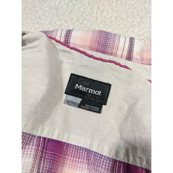 Marmot women's plaid long sleeve‎ button front roll tab outdoor shirt XS - Picture 8 of 11